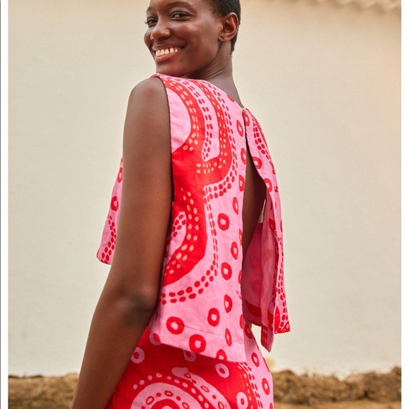 Farm Rio crop tank top, open back (octocool) - Picture 2 of 9